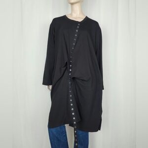Paolo Tricot Cotton Tunic Dress XL grommets black